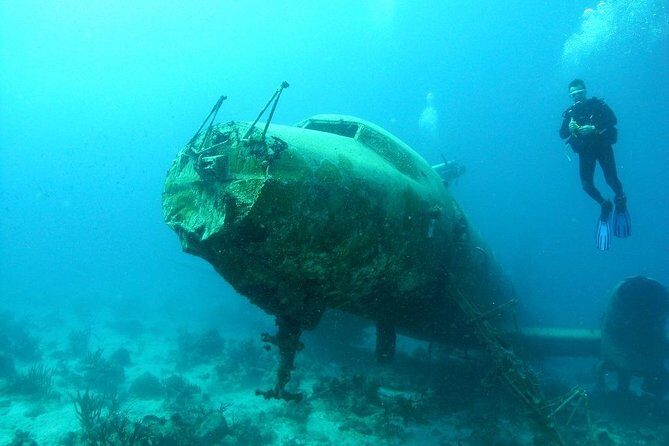 Boat Dive Shipwreck/ Airplanes/ Reef /2 tanks - 2 Underwater Stops on a Small Aruba Boat (No Guesswork)